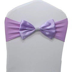 10pcs/50pcs Free Tie Wedding Satin Chair Sash Elastic Stretch Spandex Chair Bow Band For Banquet Hotel Birthday Party Decoration - SHOWLU FASHION STORE