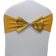 10pcs/50pcs Free Tie Wedding Satin Chair Sash Elastic Stretch Spandex Chair Bow Band For Banquet Hotel Birthday Party Decoration - SHOWLU FASHION STORE