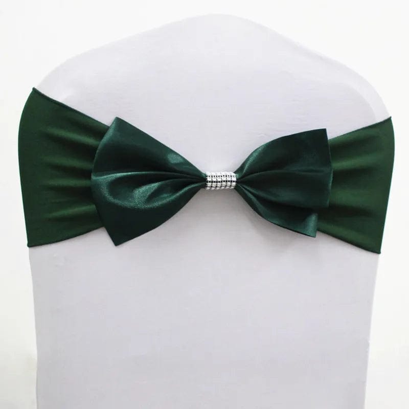 10pcs/50pcs Free Tie Wedding Satin Chair Sash Elastic Stretch Spandex Chair Bow Band For Banquet Hotel Birthday Party Decoration - SHOWLU FASHION STORE