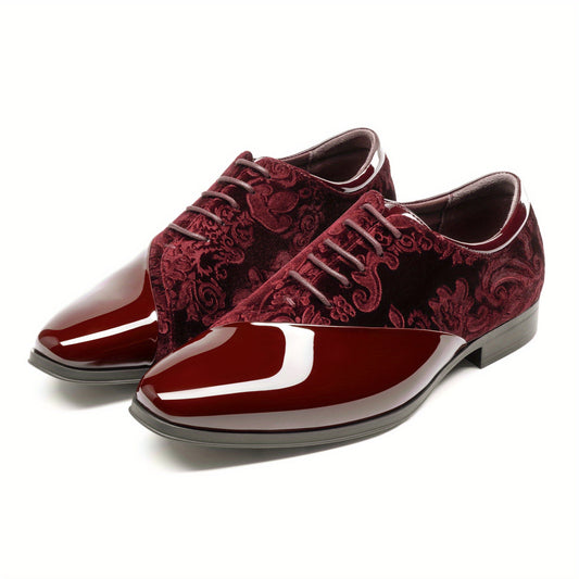 Bruno Marc Classic Glossy Velvet Men's Dress Shoes - Formal Oxford Lace-up Caden SHOWLU FASHION STORE