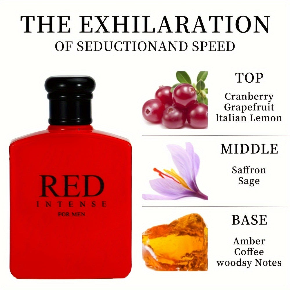 3.4 Oz Men'S Eau De Toilette Spray - Men'S Cologne - Woody & Spicy Masculine Scent - with Cranberry, Italian Lemon And Grapefruit - Medium Intensity Perfume, Valentine'S Day And Other Festivals SHOWLU FASHION STORE