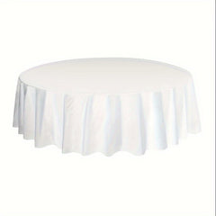 12 - Pack Premium Plastic Table Cover Medium Weight Disposable Tablecloth - for Wedding, Birthday, Bachelor Party, Graduation - Versatile Fit For Various Occasions, Holiday - Themed 12PK Round 84" - SHOWLU FASHION STORE