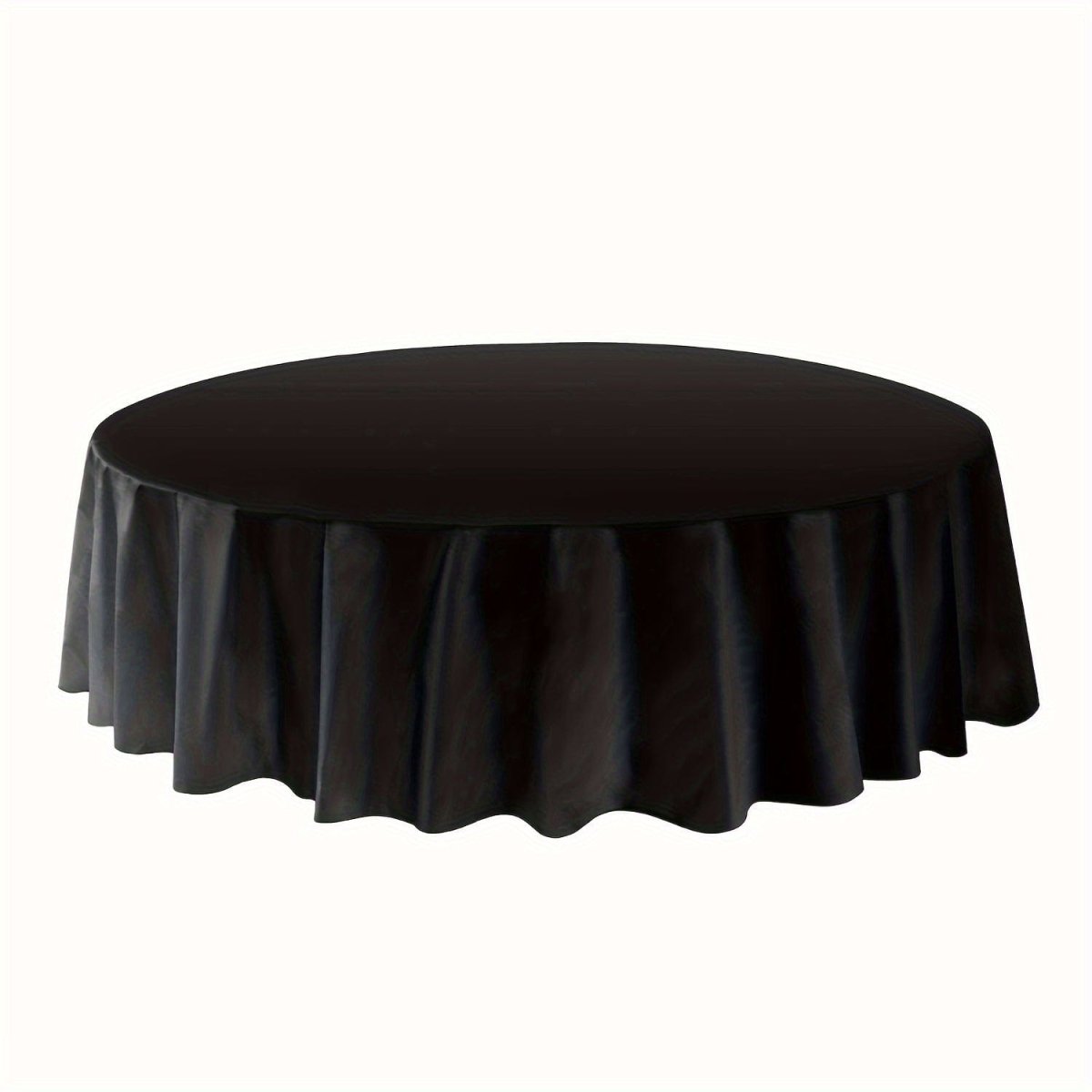 12 - Pack Premium Plastic Table Cover Medium Weight Disposable Tablecloth - for Wedding, Birthday, Bachelor Party, Graduation - Versatile Fit For Various Occasions, Holiday - Themed 12PK Round 84" - SHOWLU FASHION STORE