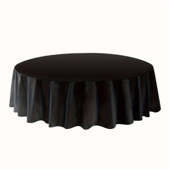 12 - Pack Premium Plastic Table Cover Medium Weight Disposable Tablecloth - for Wedding, Birthday, Bachelor Party, Graduation - Versatile Fit For Various Occasions, Holiday - Themed 12PK Round 84" - SHOWLU FASHION STORE