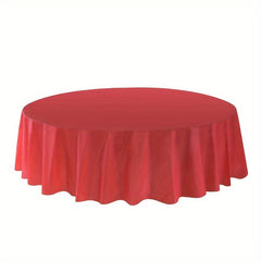 12 - Pack Premium Plastic Table Cover Medium Weight Disposable Tablecloth - for Wedding, Birthday, Bachelor Party, Graduation - Versatile Fit For Various Occasions, Holiday - Themed 12PK Round 84" - SHOWLU FASHION STORE