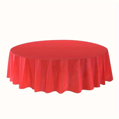 12 - Pack Premium Plastic Table Cover Medium Weight Disposable Tablecloth - for Wedding, Birthday, Bachelor Party, Graduation - Versatile Fit For Various Occasions, Holiday - Themed 12PK Round 84" - SHOWLU FASHION STORE