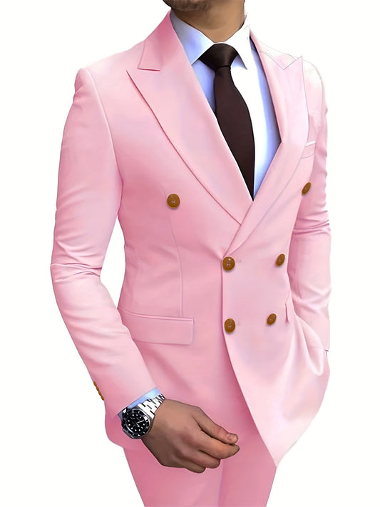 Men'S Classic One - Button Suit - 2 - Piece Suit - Vest - Stylish And Orthodox Professional Attire - Suitable For Weddings, Job Interviews, Weddings, Parties And Gatherings