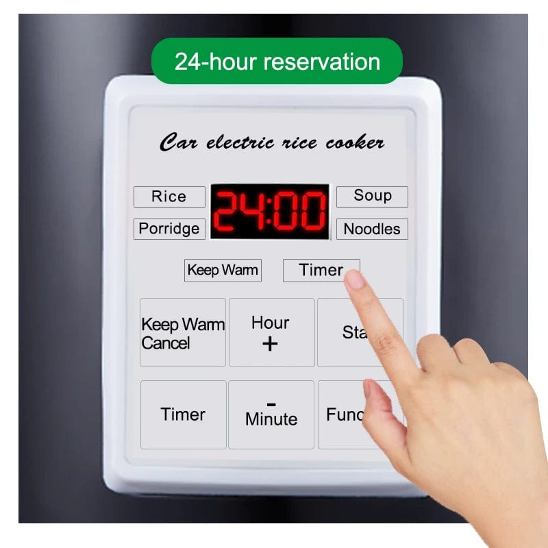 12V 24V Mini Car Rice Cooker 1.6L car trucks electric soup porridge cooking machine food steamer warmer fast heating lunch box - SHOWLU FASHION STORE