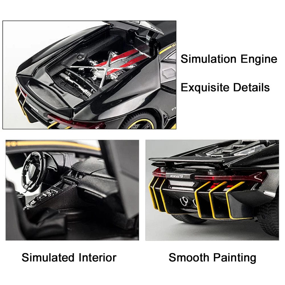 1/32 Cars Toys Auto To Scale Lambor LP770 Diecast Model Cars Alloy Autos Toys Gift for Boys Pull Back Light Music Kids Car - SHOWLU FASHION STORE