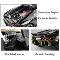 1/32 Cars Toys Auto To Scale Lambor LP770 Diecast Model Cars Alloy Autos Toys Gift for Boys Pull Back Light Music Kids Car - SHOWLU FASHION STORE