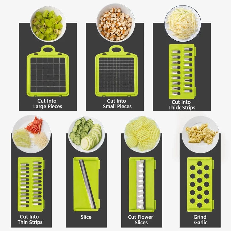 14/16 in 1 Multifunctional Vegetable Chopper Onion Chopper Handle Food Grate Food Chopper Kitchen Vegetable Slicer Dicer Cut - SHOWLU FASHION STORE