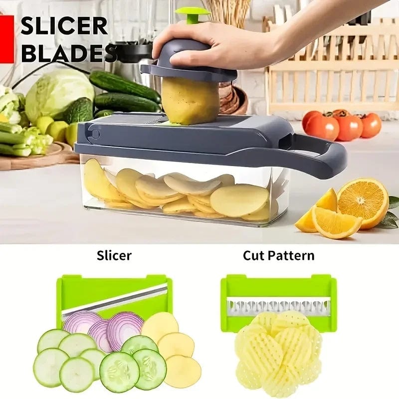 14/16 in 1 Multifunctional Vegetable Chopper Onion Chopper Handle Food Grate Food Chopper Kitchen Vegetable Slicer Dicer Cut - SHOWLU FASHION STORE