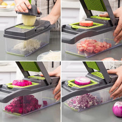14/16 in 1 Multifunctional Vegetable Chopper Onion Chopper Handle Food Grate Food Chopper Kitchen Vegetable Slicer Dicer Cut - SHOWLU FASHION STORE