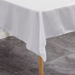 145X275 Wedding Tablecloth Rectangular Satin Table cloth Black Overlay Cover Champagne Table Cloth Party Dinner Banquet Decorati - SHOWLU FASHION STORE