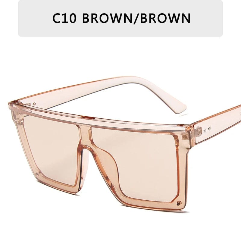 15 colors Flat Top Sunglasses Men Women Brand Designer Square Shades Gradient Sun Glasses Men Cool One Piece UV400 Mirror - SHOWLU FASHION STORE