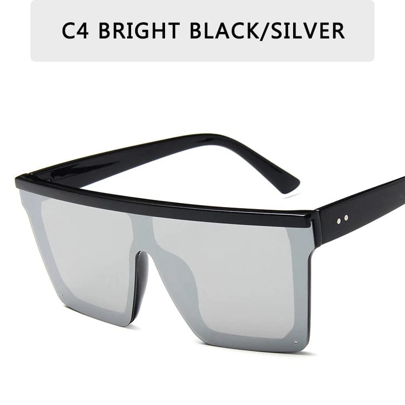 15 colors Flat Top Sunglasses Men Women Brand Designer Square Shades Gradient Sun Glasses Men Cool One Piece UV400 Mirror - SHOWLU FASHION STORE
