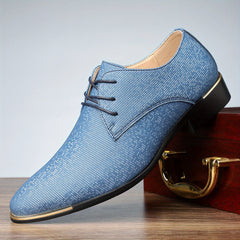 Men's Business Casual Oxfords - Green Glittery Lace-Up Shoes with Rubber Sole for Everyday & Formal Wear, Versatile Dress Shoes | Stylish Laceup Shoes | Shoes SHOWLU FASHION STORE