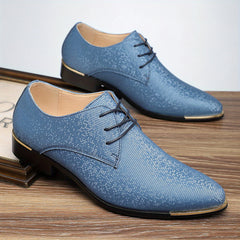 Men's Business Casual Oxfords - Green Glittery Lace-Up Shoes with Rubber Sole for Everyday & Formal Wear, Versatile Dress Shoes | Stylish Laceup Shoes | Shoes SHOWLU FASHION STORE