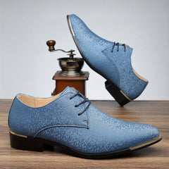 Men's Business Casual Oxfords - Green Glittery Lace-Up Shoes with Rubber Sole for Everyday & Formal Wear, Versatile Dress Shoes | Stylish Laceup Shoes | Shoes SHOWLU FASHION STORE