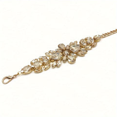 1pc Elegant Women's Adjustable Rhinestone Chain Belt - Golden-Toned Vintage Boho Style with Sparkling Leaf Design, Ideal for Party & Evening Wear SHOWLU FASHION STORE
