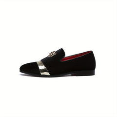 Extra Large Men's Business Casual Loafers with Golden Tiger Head Accents SHOWLU FASHION STORE