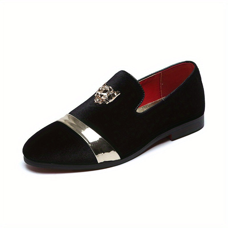 Extra Large Men's Business Casual Loafers with Golden Tiger Head Accents SHOWLU FASHION STORE