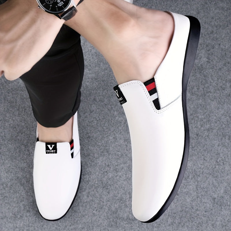 Men's Summer Slip-On Mules - Breathable Split Leather Upper, Non-Slip Rubber Sole, Comfortable PU Inner Lining, Round Toe Design, Casual Style for Casual Attire, Mule Shoes SHOWLU FASHION STORE