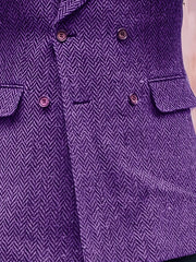 Retro Lapel Collar Herringbone Pattern Double-breasted Blazer SHOWLU FASHION STORE