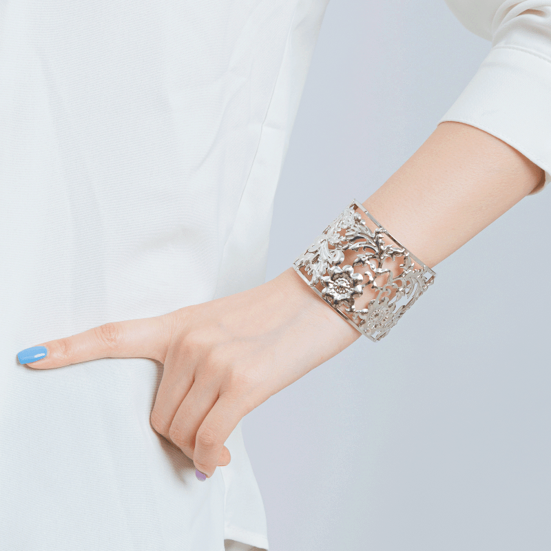 18K Metal Hollow Wide European and American Personalized Women's Opening - SHOWLU FASHION STORE