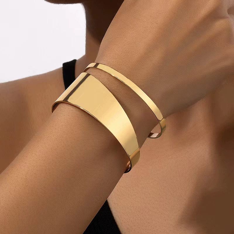 18K Metal Hollow Wide European and American Personalized Women's Opening - SHOWLU FASHION STORE