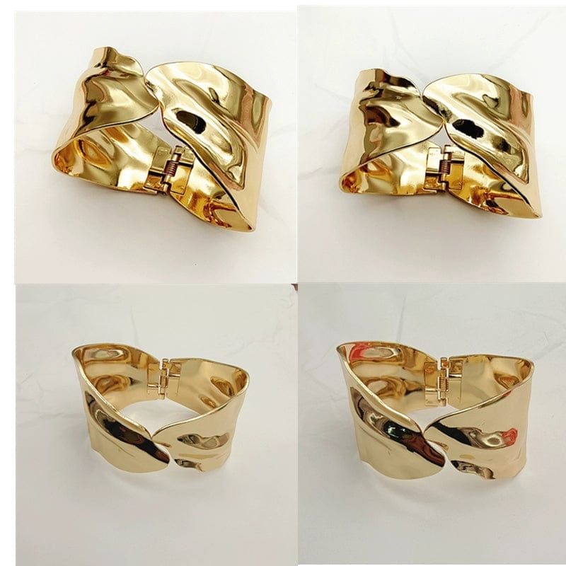 18K Metal Hollow Wide European and American Personalized Women's Opening - SHOWLU FASHION STORE