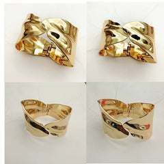 18K Metal Hollow Wide European and American Personalized Women's Opening - SHOWLU FASHION STORE