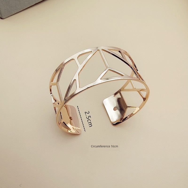 18K Metal Hollow Wide European and American Personalized Women's Opening - SHOWLU FASHION STORE