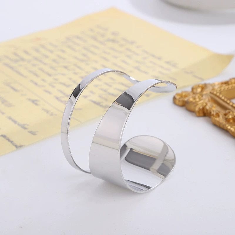 18K Metal Hollow Wide European and American Personalized Women's Opening - SHOWLU FASHION STORE