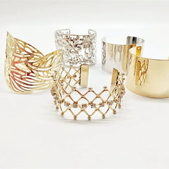 18K Metal Hollow Wide European and American Personalized Women's Opening - SHOWLU FASHION STORE
