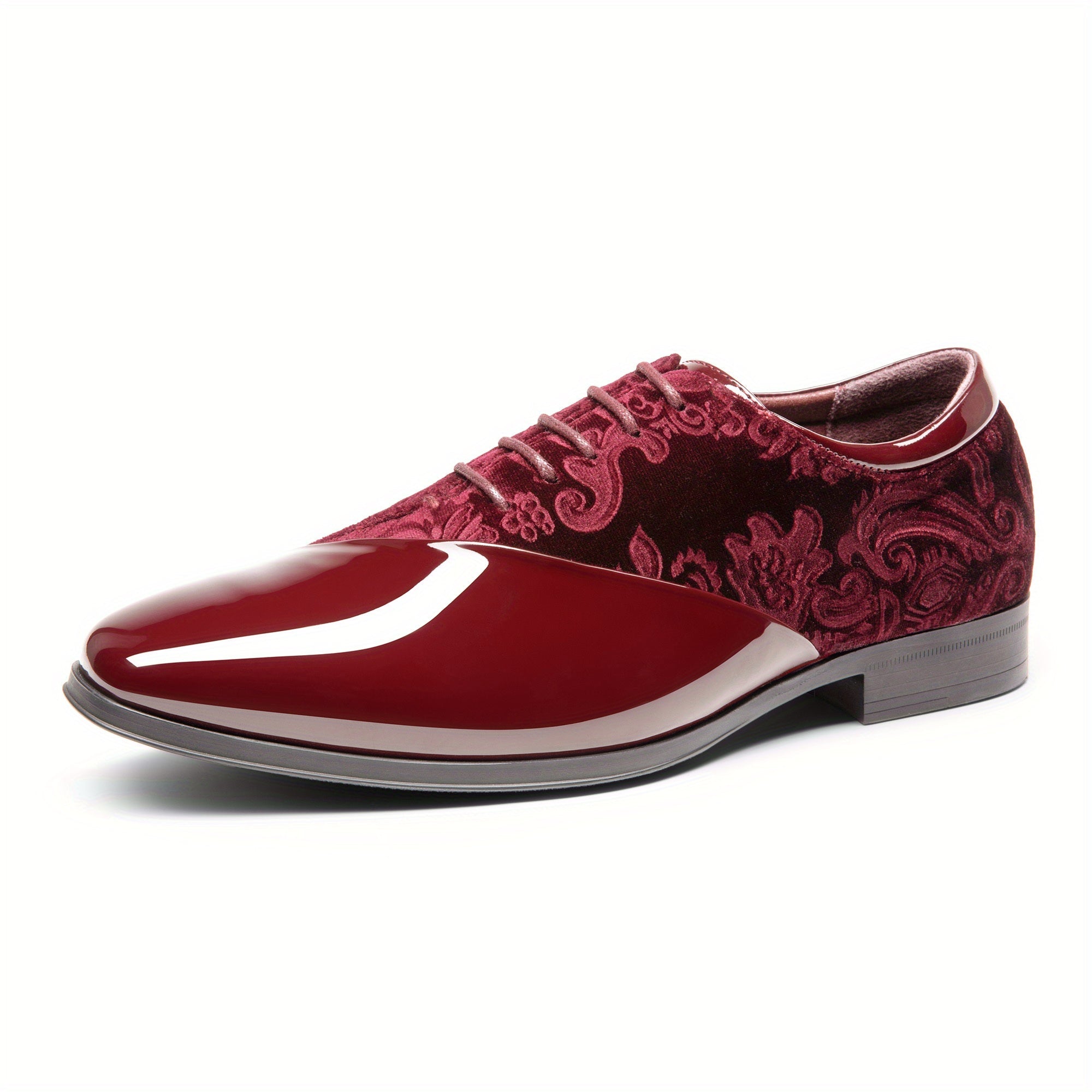 Bruno Marc Classic Glossy Velvet Men's Dress Shoes - Formal Oxford Lace-up Caden SHOWLU FASHION STORE