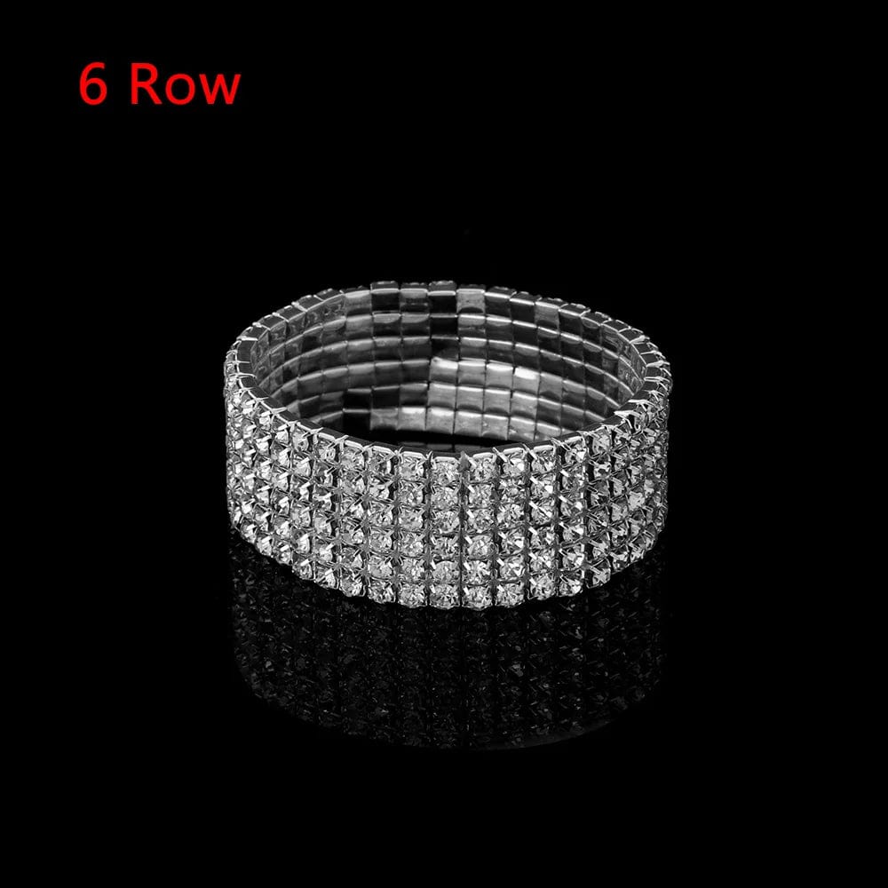 1pc Fashion Hand Chain Crystal Stretch Shine Bracelets For Women Couple Charm Austria Crystal Cuff Bangles Wedding Jewelry - SHOWLU FASHION STORE