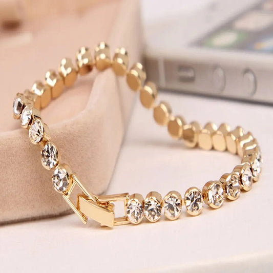 1pc Fashion Hand Chain Crystal Stretch Shine Bracelets For Women Couple Charm Austria Crystal Cuff Bangles Wedding Jewelry - SHOWLU FASHION STORE