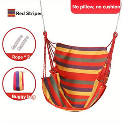 1pc Outdoor Hammock Chair, Canvas Leisure Swing Hanging Chair, With Pillow And Cushion, Indoor Outdoor Hammock, Garden Leisure Furniture Hammocks, Perfect For Outdoor, Home, Bedroom, Yard, Camping - SHOWLU FASHION STORE