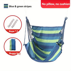 1pc Outdoor Hammock Chair, Canvas Leisure Swing Hanging Chair, With Pillow And Cushion, Indoor Outdoor Hammock, Garden Leisure Furniture Hammocks, Perfect For Outdoor, Home, Bedroom, Yard, Camping - SHOWLU FASHION STORE