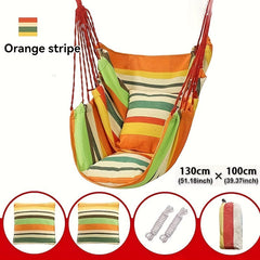 1pc Outdoor Hammock Chair, Canvas Leisure Swing Hanging Chair, With Pillow And Cushion, Indoor Outdoor Hammock, Garden Leisure Furniture Hammocks, Perfect For Outdoor, Home, Bedroom, Yard, Camping - SHOWLU FASHION STORE