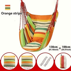 1pc Outdoor Hammock Chair, Canvas Leisure Swing Hanging Chair, With Pillow And Cushion, Indoor Outdoor Hammock, Garden Leisure Furniture Hammocks, Perfect For Outdoor, Home, Bedroom, Yard, Camping - SHOWLU FASHION STORE