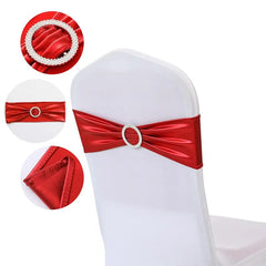 20 Pieces Spandex Chair Sashes with Buckle ,Metallic Gold Stretch Chair Cover for Wedding Hotel Banquet Events Chair Decorations - SHOWLU FASHION STORE