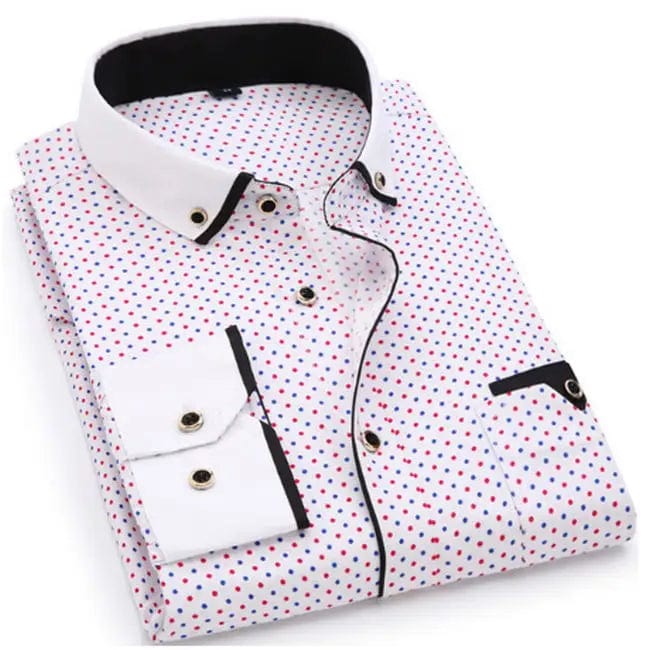 2019 Men Fashion Casual Long Sleeved Printed shirt Slim Fit Male Social Business Dress Shirt Brand Men Clothing Soft Comfortable - SHOWLU FASHION STORE