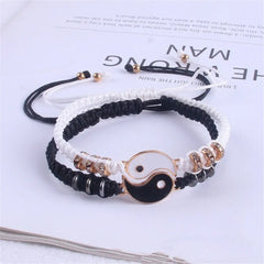 Showlu Fashion Store 0 2Gold color 2022 New Best Friend Bracelets for 2 Matching Yin Yang Adjustable Cord Bracelet for Bff Friendship Relationship Boyfriend Girlfr