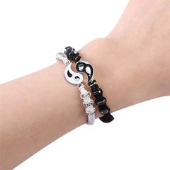 Showlu Fashion Store 0 3 Silver color 2022 New Best Friend Bracelets for 2 Matching Yin Yang Adjustable Cord Bracelet for Bff Friendship Relationship Boyfriend Girlfr