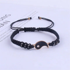 Showlu Fashion Store 0 Gold color 1 2022 New Best Friend Bracelets for 2 Matching Yin Yang Adjustable Cord Bracelet for Bff Friendship Relationship Boyfriend Girlfr