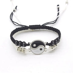 Showlu Fashion Store 0 2022 New Best Friend Bracelets for 2 Matching Yin Yang Adjustable Cord Bracelet for Bff Friendship Relationship Boyfriend Girlfr
