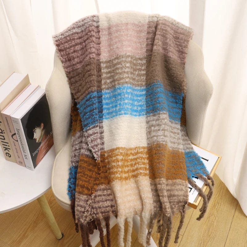 2022 NEW Luxury Cashmere Women Plaid Scarf Winter Warm Shawl and Wrap Bandana Pashmina Long Tassel Female Foulard Thick Blanket - SHOWLU FASHION STORE