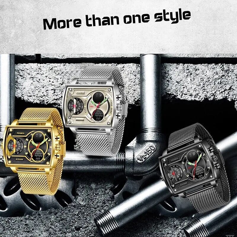 2023 Men Watch Gold Quartz Led Clock Men Watch Sport Waterproof Wrist Watch Male Military Digital Watches Man Relogio Masculino - SHOWLU FASHION STORE